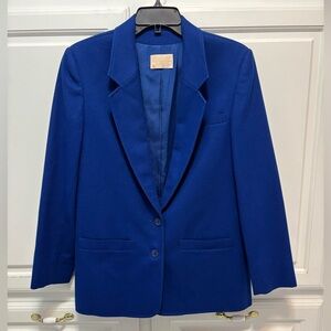 Vintage Pendleton Blue Pure Virgin Wool Two Button Blazer Jacket Women’s Size 12